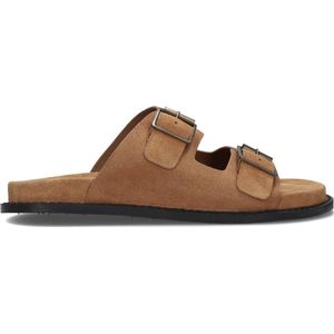 Stefano Lauran 2 Gesp Bio Slipper 1 Slippers Heren - Cognac - Maat 43