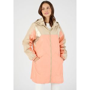 Damart - Parka in colourblock met glanzend inzetstuk + heuptasje - Vrouwen - Roze - 42-44 (M)