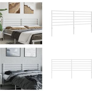 vidaXL Hoofdbord metaal wit 200 cm - Hoofdbord - Hoofdborden - Hoofdeinde - Metalen Hoofdbord