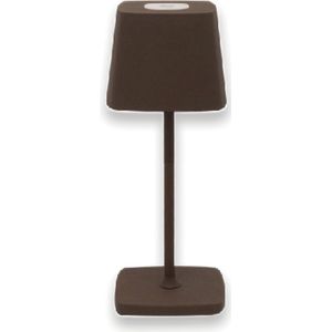 Luxus Draadloze Tafellamp Oplaadbaar - Aimée - Coffee - 21cm - Nachtlamp - Tafellamp slaapkamer - Bureaulamp - LED - Touch - Dimbaar - Draadloos - Op batterijen - Tafellamp voor binnen en buiten