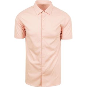 Desoto - Short Sleeve Jersey Overhemd Apricot Roze - Heren - Maat M - Slim-fit