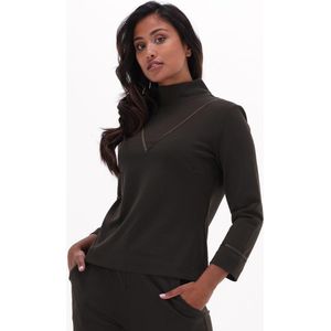 Ana Alcazar Top Reach Compliant Tops & T-shirts Dames - Shirt - Khaki - Maat 42