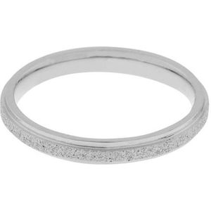 Essentialistics - Ring minimalistisch glitter - Maat 19 - Zilverkleur - Stainless steel (verkleurt niet)