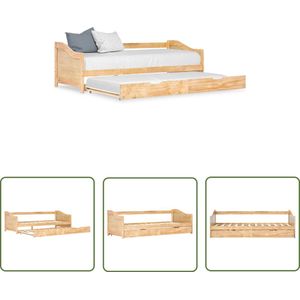 The Living Store Bedbankframe uittrekbaar grenenhout 90x200 cm - Slaapbank - Sofa Bed - Tweepersoons Bed - Stapelbed - Boxspring
