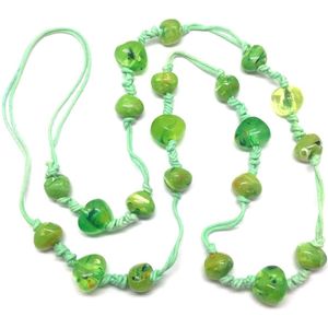 Behave Ketting - lange ketting - groen - kralen ketting - mint - 110 cm