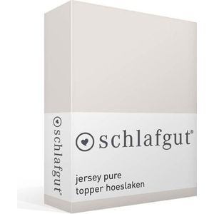 schlafgut Jersey Pure topper hoeslaken - Eenpersoons - XL - 180x200 - 200x220 744 Sand Light
