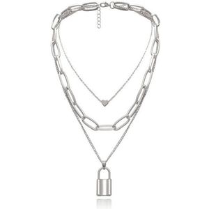 Lumici® | Locked Heart Necklace - Hart Slot Ketting - Hartje - Slotje - Verliefd - Love - Verkering - Relatie - Natuur - Cadeau Voor Vrouwen - Moederdag Cadeau - Valentijn - Liefde - Verrassing - Goud & Zilver