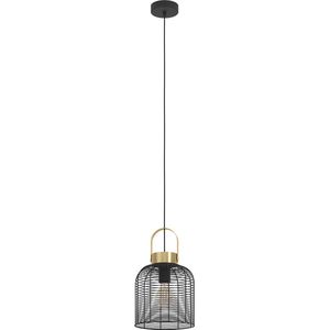 EGLO Roundham Hanglamp - E27 - Ø 22 cm - Zwart/Goud - Staal