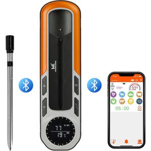 Master Knives Vleesthermometer - Draadloze BBQ Thermometer met App - Overthermometer - Kernthermometer - 1 Sonde - met Bluetooth - RVS