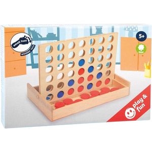 Vier op een rij reisspel - Houten speelgoed | Leeftijd: jong en oud | Aantal spelers: 2 | Formaat: 24 x 15 x 16 cm