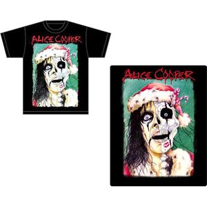 Alice Cooper - Xmas Card Heren T-shirt - L - Zwart