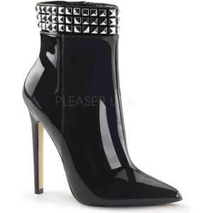 EU 42,5 = US 12 | SEXY-1006 | 5 Heel Ankle Boot w/Metal Stud Detail, Side Zip