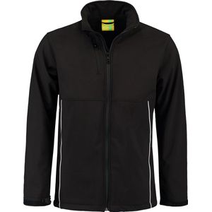 Lemon & Soda Softshell jacket voor heren in de kleur zwart in de maat 4XL.