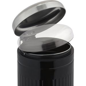 Relaxdays pedaalemmer 5 liter - metalen vuilnisbak retro - prullenbak met softclose deksel - zwart