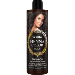 Venita HENNA COLOR Kleurbeschermende Natuurlijke VOEDENDE Shampoo voor Donker & Black /Zwart Haar/ Cheveux Foncés et Noirs 300ml