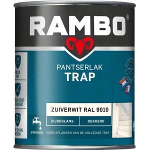 Rambo Pantserlak Trap - Dekkend Zijdeglans - Intensief Gebruik - Sneldrogend - RAL 9010 - 2.5L