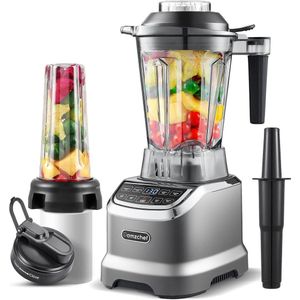 AMZCHEF - Blender - Zwart - 1200W - Twee Blending Containers