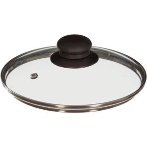 5Five universele pannendeksel voor pannen van 18 cm - glas - stoomgaatje - D19 x H6 cm