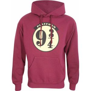 Harry Potter - Platform 9 And 3 Quarters Hoodie/trui - M - Bordeaux rood