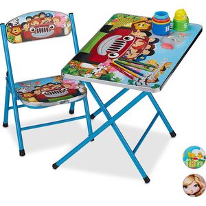 relaxdays kindertafel en stoel - inklapbaar - kindertafeltje - binnen - kinderstoel B