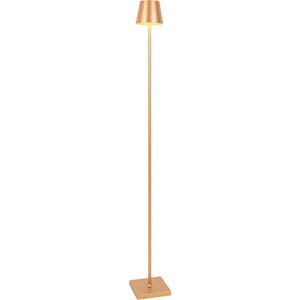 QAZQA Jackson - Design LED Dimbare Vloerlamp - Staande Lamp met Dimmer - 1 Lichts - H 110 cm - Goud