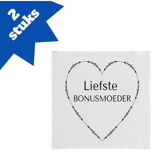 Akyol - liefste bonusmoeder brillendoekjes - Mama - de liefste bonusmoeder - moeder cadeautjes - moederdag - verjaardag - geschenk - kado - moeder artikelen - 17,8 bij 17,8 cm - 2 stuks