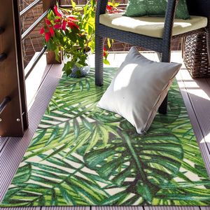 Klein tapijt buiten, tapijt voor balkon, outdoor tapijt groen, outdoor tapijt voor terras, groot: 80 x 150 cm