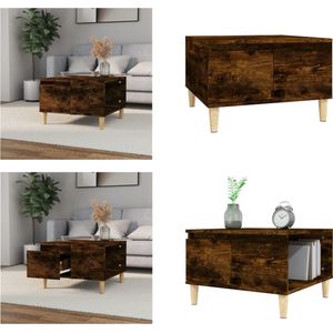 vidaXL-Salontafel-55x55x36-5-cm-bewerkt-hout-gerookt-eikenkleurig - Salontafel - Salontafels - Tafel - Bijzettafel