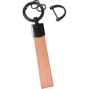 Sleutelhanger Leer Dik Met Sleutelhanger RIngen Leer Sleutelhanger Sleutelhanger Auto - Lichtroze