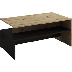 Meubella - Salontafel Bolivar - Zwart - Eiken - 100 cm