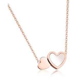 Cilla Jewels ketting Double Heart Rosegoud