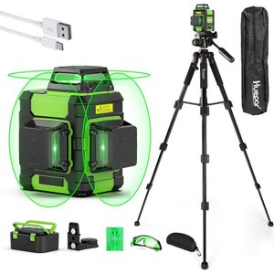 Zelfnivellerende Oplaadbare Laserwaterpas met Statief – Perfect voor Foto's en Constructies