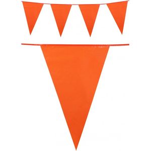4x stuks oranje vlaggenlijn plastic 25 meter - Koningsdag/WK/EK voetbal vlaggenlijn slinger