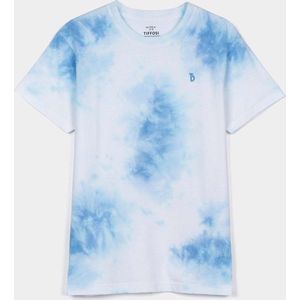 Tiffosi T-shirt jongens wit/blauw tie dye maat 128