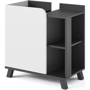 Vicco KarenWastafelonderbouw – 60 x 65 cm met deur en open vakken Antraciet/wit met deur en open vakken