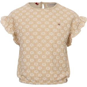 LOOXS Little 2412-7143-066 Meisjes Blouse - Maat 134 - ecru van 50% nylon 40% cotton 10% elastan