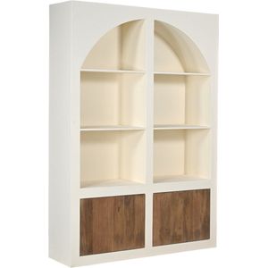 Giga Meubel Vakkenkast Miné - 150x38x210cm - MDF/Mangohout - Beige