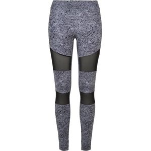 Urban Classics - Tech Mesh AOP blackzen Sportlegging - XS - Zwart