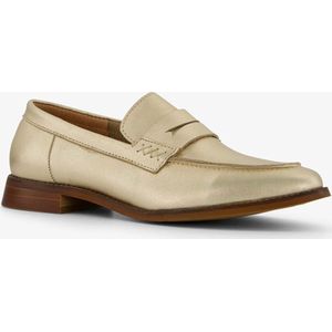 Hush Puppies leren dames loafers metallic goud - Maat 39