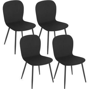 Rootz fluwelen eetkamerstoelen set van 4 - metalen poten - stijlvolle zitting - comfortabel en duurzaam - ergonomisch ontwerp - 45,5 cm x 81 cm x 50,5 cm