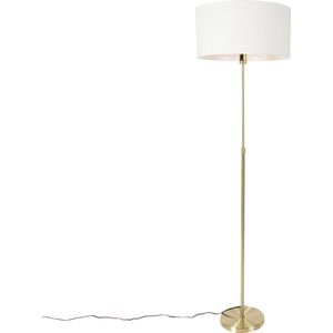 QAZQA parte stof - Design Vloerlamp | Staande Lamp met kap - 1 lichts - H 173 cm - Goud/messing - Woonkamer | Slaapkamer | Keuken