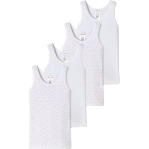 Schiesser Meisjes onderhemd 4 pack Kids Girls fijnrib Organic Cotton