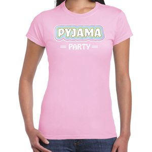 Bellatio Decorations Verkleed T-shirt voor dames - pyjama party - roze - carnaval - foute party XS