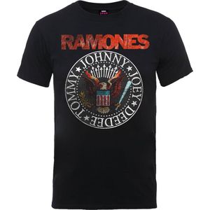 Ramones - Vintage Eagle Seal Heren T-shirt - S - Zwart