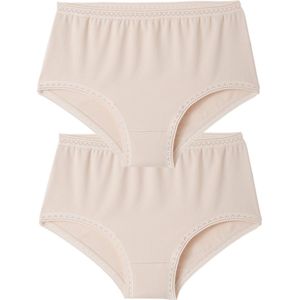 Damart - Set van 2 slips in stretchkatoen - MIDI - Dames - Beige - 50/52