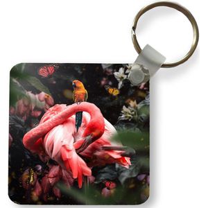 Sleutelhanger - Uitdeelcadeautjes - Flamingo - Vlinders - Jungle - Plastic