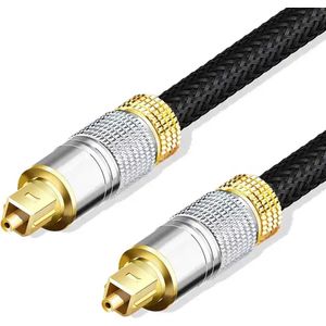 Qost - Toslink Audio kabel - 2 Meter - Optische Audiokabel - Male to Male - Zwart
