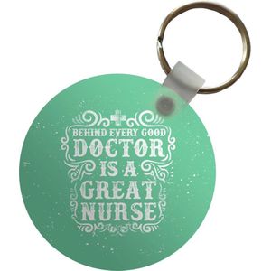 Sleutelhanger - Vintage - Dokter - Tekst - Plastic - Rond - Uitdeelcadeautjes - Vaderdag cadeau - Geschenk - Cadeautje voor hem - Tip - Mannen