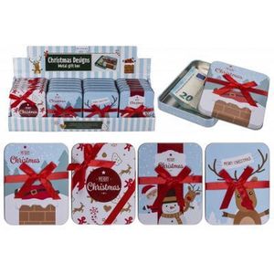 kerst cadeau box van metaal / giftbox metal / kado doosje / cadeauverpakking merry christmas