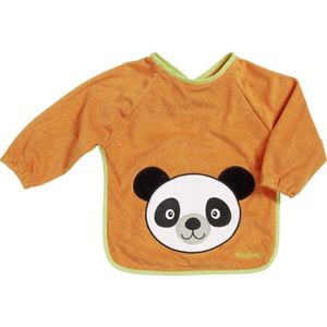 Playshoes Slabbetje Met Lange Mouwen Panda Oranje 30 X 39 Cm